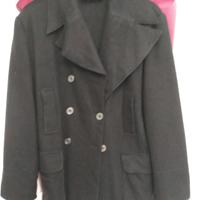 Giaccone Valentini di lana nera pettinata