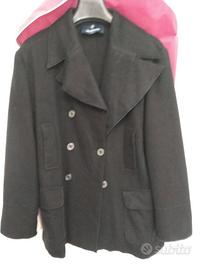 Giaccone Valentini di lana nera pettinata