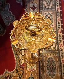 Posacenere bronzo massiccio a colonna 