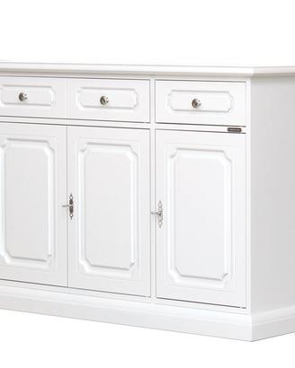 Mobile credenza madia 3 ante 2 cassetti bianco