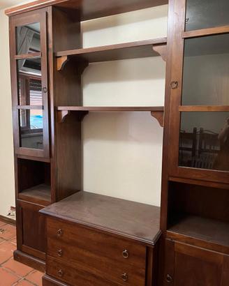 Mobile libreria in legno massello rustico