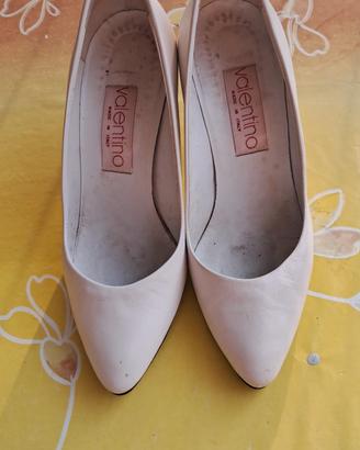 Scarpe décolleté beige con tacco