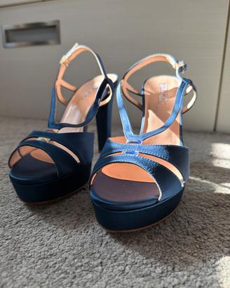 Sandali eleganti blu Tiffi con tacco