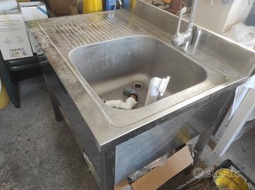 lavello con mobiletto in acciaio professionale 