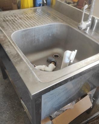 lavello con mobiletto in acciaio professionale 