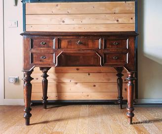 Scrittoio inizio '800, legno di noce a 5 cassetti