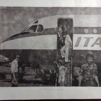 Incisione, stampa acquatinta con aereo ITA, 1976