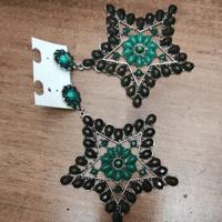 Grandi orecchini color verde smeraldo