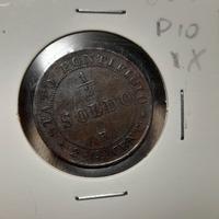 due monete stato Pontificio 1/2 e 1 soldo 1867