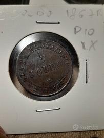 due monete stato Pontificio 1/2 e 1 soldo 1867