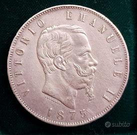 5 lire 1875 R Vittorio Emanuele II