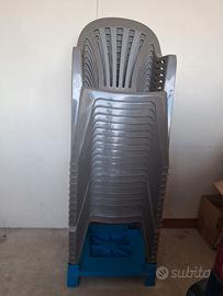 20 sedie impilabili in plastica