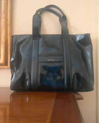 Borsa Hogan in pelle vernice nera