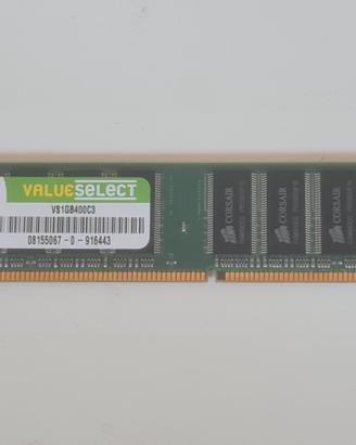 RAM Corsair ValueSelect 1GB DDR 400MHz PC3200