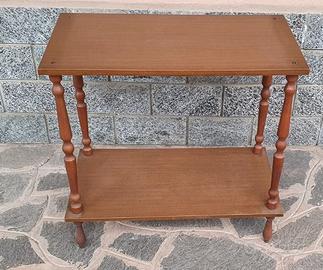 TAVOLINO CONSOLE a due ripiani, anni '50-'60