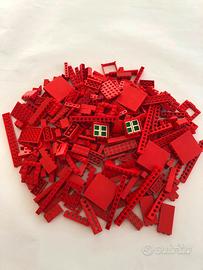 Lotto Pezzi Sfusi Lego Rossi 600g Lavati e Sanific