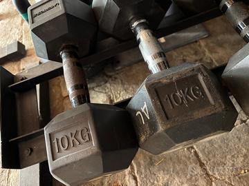 Manubri Esagonali Gommati 10kg coppia