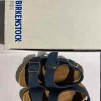 Birkenstock in pelle blu, suola verde n 26