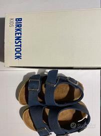 Birkenstock in pelle blu, suola verde n 26