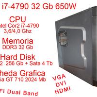 PC Middle Tower i7-4790 DDR3 32 Gb SSD 256+ 4 Tb