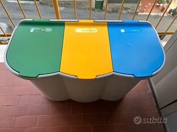 Bidone raccolta differenziata con divisori