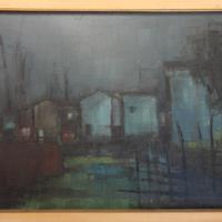 Mario ginocchi, olio su tela anni '60 - rarissimo