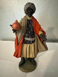 Statuina presepio con abiti in tessuto ( Re magi )
