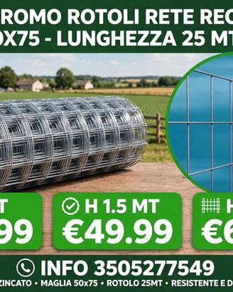 Rete recinzione elettrosaldata 50x75 lunghezza 25 