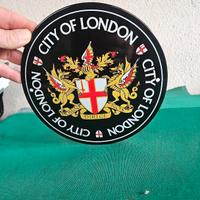 TARGA VINTAGE PORCELLANATA CITY OF LONDON STEMMA