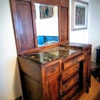 comò anni '50 con cassetti e specchio 