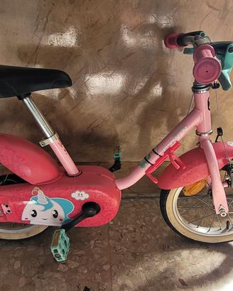 Bici Btwin 14 pollici bambina con rotelle