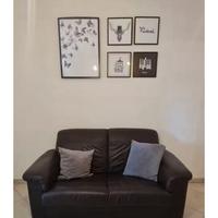 Divano  2 posti pelle marrone