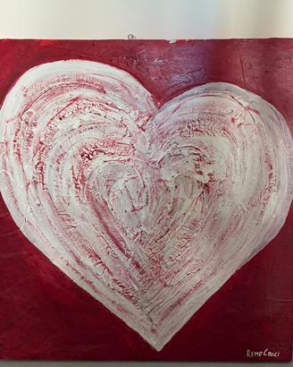 Dipinto originale "Cuore" di Remo Croci  70x70cm 