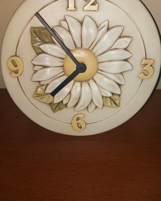orologio a parete in ceramica con motivo a fiore