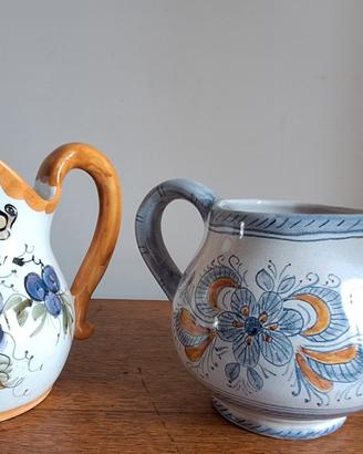 Lotto brocche in ceramica artigianale stile Deruta