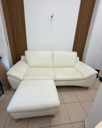 Divano in pelle bianco Nicoline