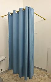 Tenda angolare, camerino angolare per negozio