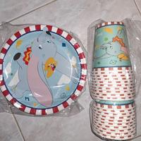 piatti e bicchieri di carta tema Dumbo