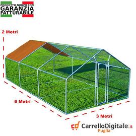 Gabbia Galline 3x6m x 2mH-18mq – arancio