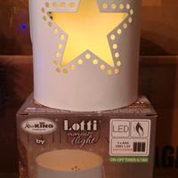 lampada led candela batteria vera cera e metallo