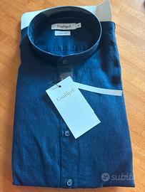 Camicia lino nuova blu