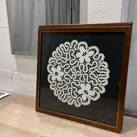 Pizzo fatto a mano in cornice