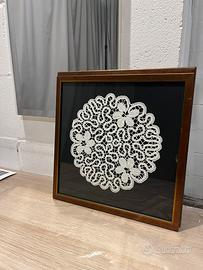 Pizzo fatto a mano in cornice