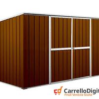 Casetta giardino in Acciaio 345x186cm legno scuro
