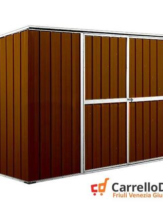 Casetta giardino in Acciaio 345x186cm legno scuro