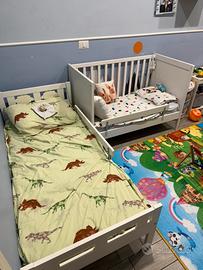 2 lettini IKEA bambini con materassi e sponde