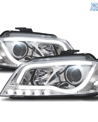 FARI AUDI A3 8P 08-12 LUCE DIURNA A TUBO FONDO CRO