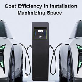 Colonna Ricarica AC 22 + 22 kW 2 spine Tipo 2 con 