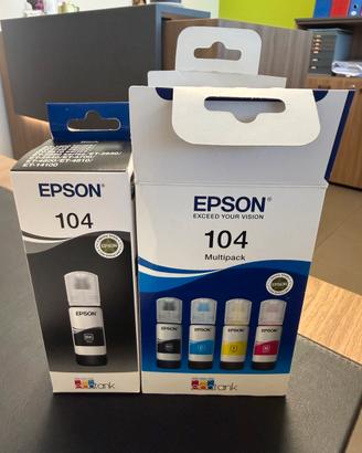 Epson Ecotank 104 Originali 2 Neri + Colori Nuovi