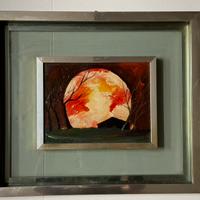 Quadro ad olio/tela Mario Pinizzotto18x24paesaggio